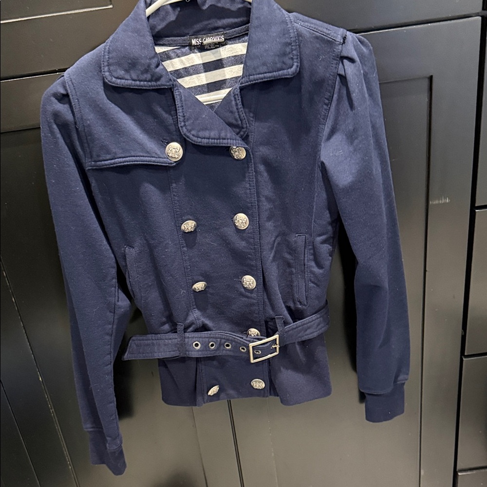 Navy Blue Nautical Button Down Sweater